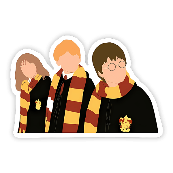 Aufkleber: Harry, Hermine und Ron in Hogwarts