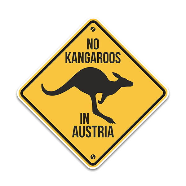 Aufkleber: No kangaroos in austria