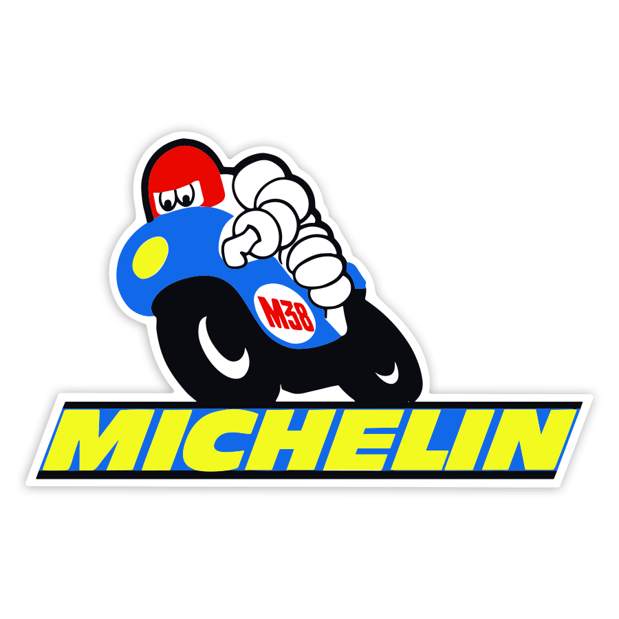 Aufkleber: Michelin Blaue Motorrad M38