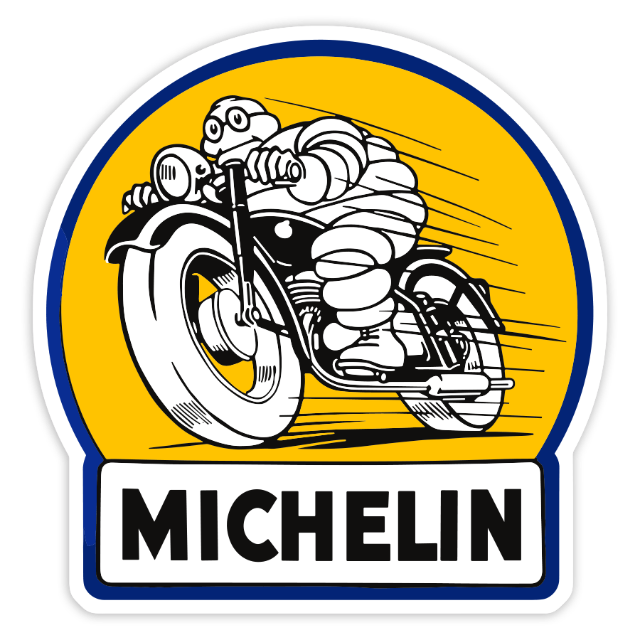 Aufkleber: Michelin Retro Motorrad