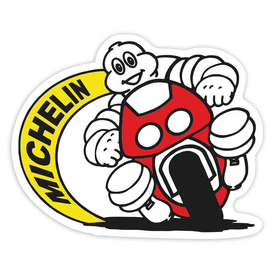 Aufkleber: Michelin Rotes Motorrad
