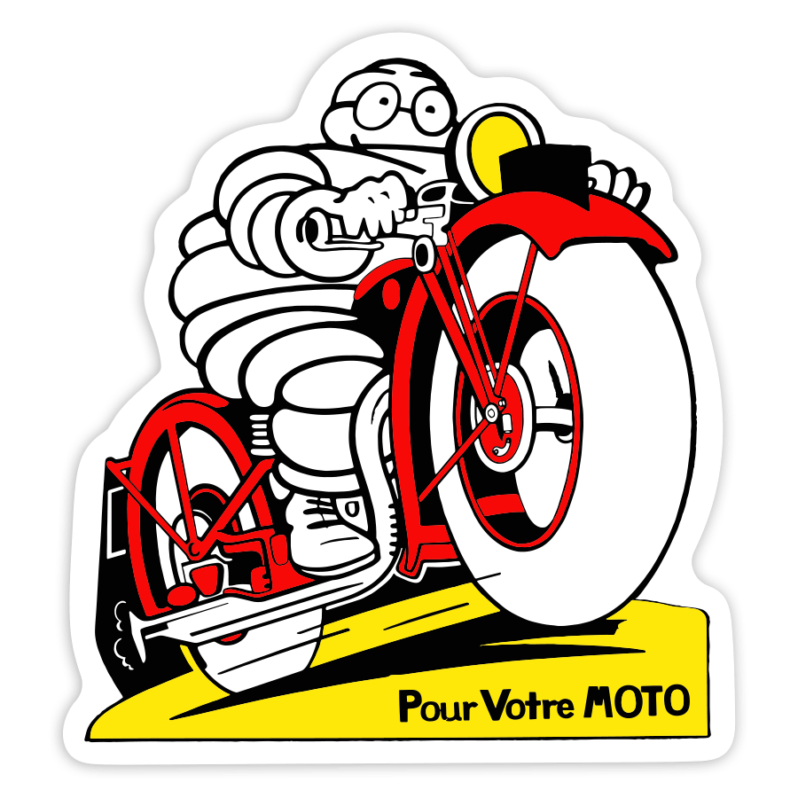 Aufkleber: Michelin Rotes Retro Motorrad