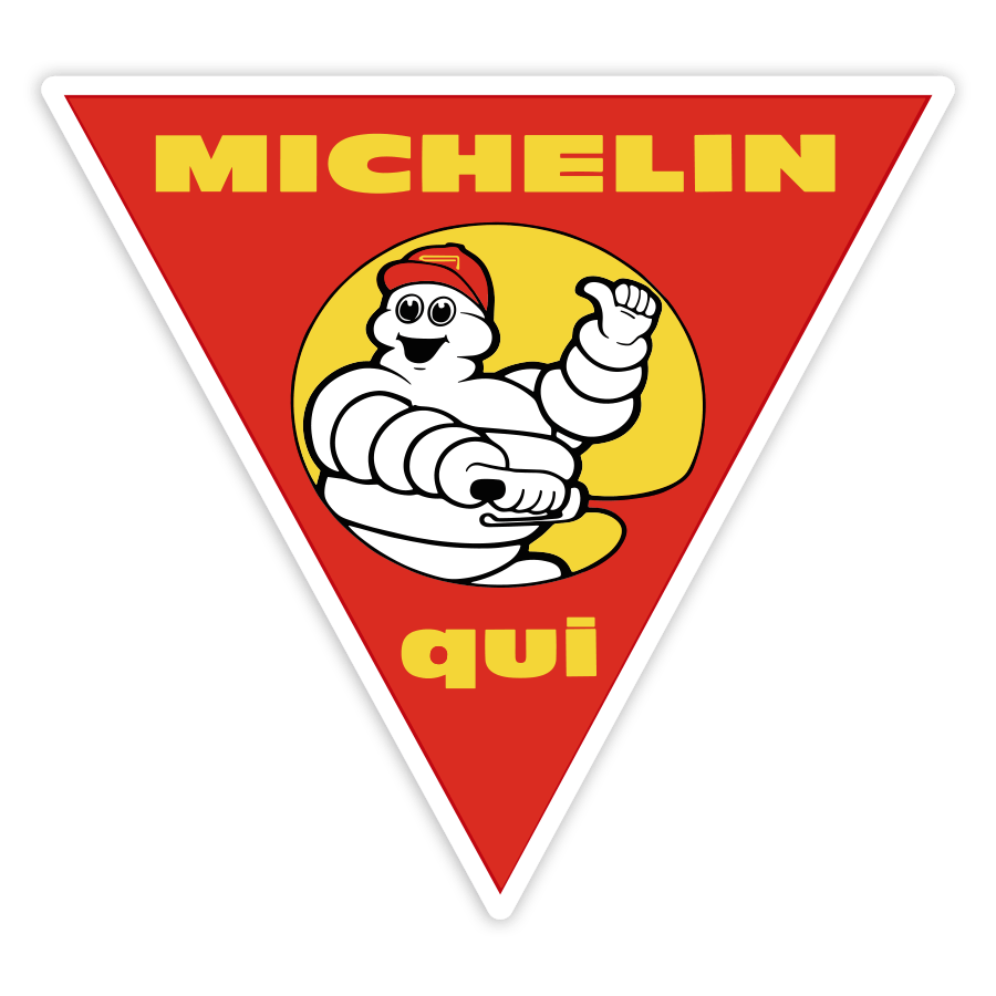 Aufkleber: Michelin Hier Motorräder