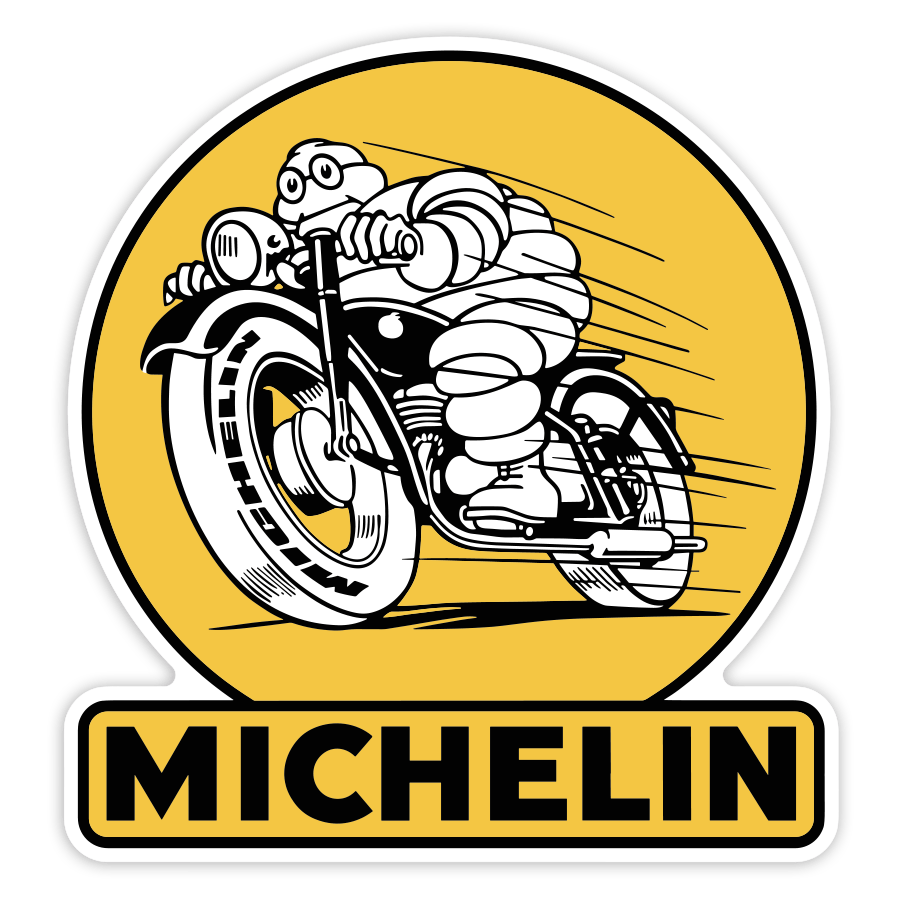 Aufkleber: Michelin Goldenes Motorrad