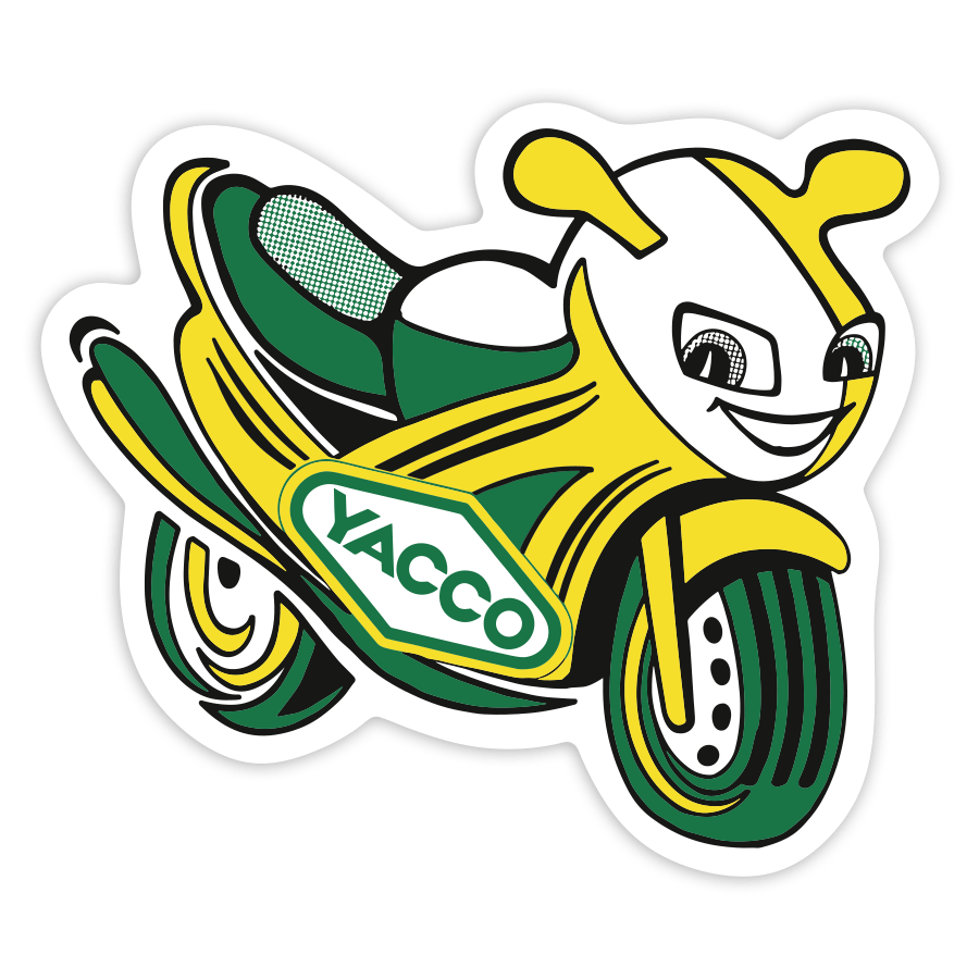 Aufkleber: Yacco Gelbes Motorrad