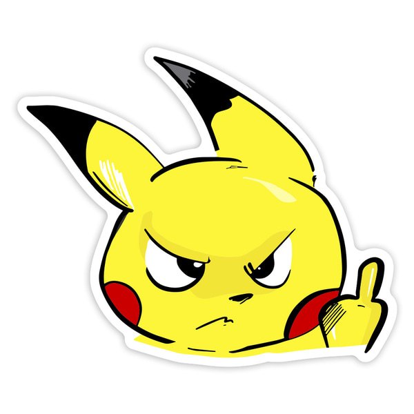 Aufkleber: Wütender Lustiger Pikachu
