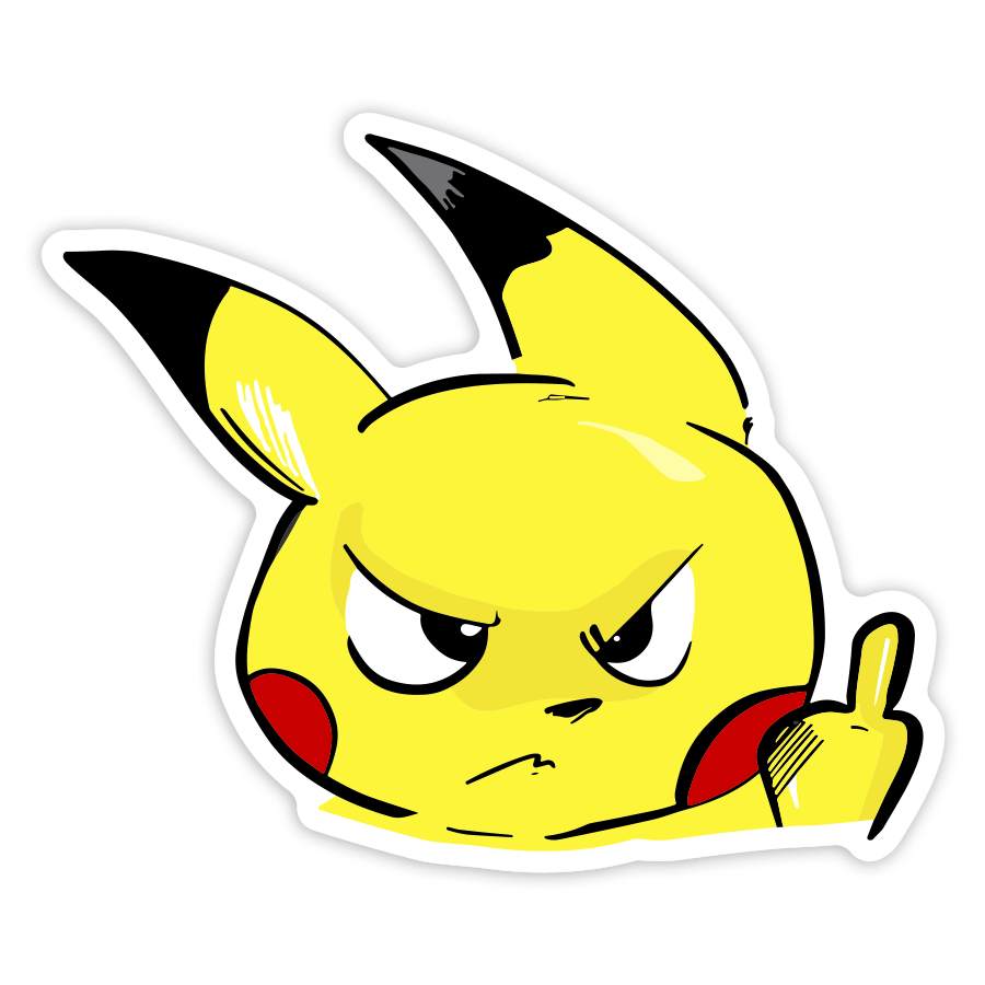 Aufkleber: Wütender Lustiger Pikachu