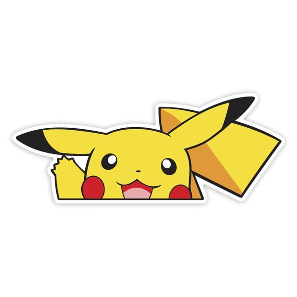 Aufkleber: Fröhlicher Winkender Pikachu