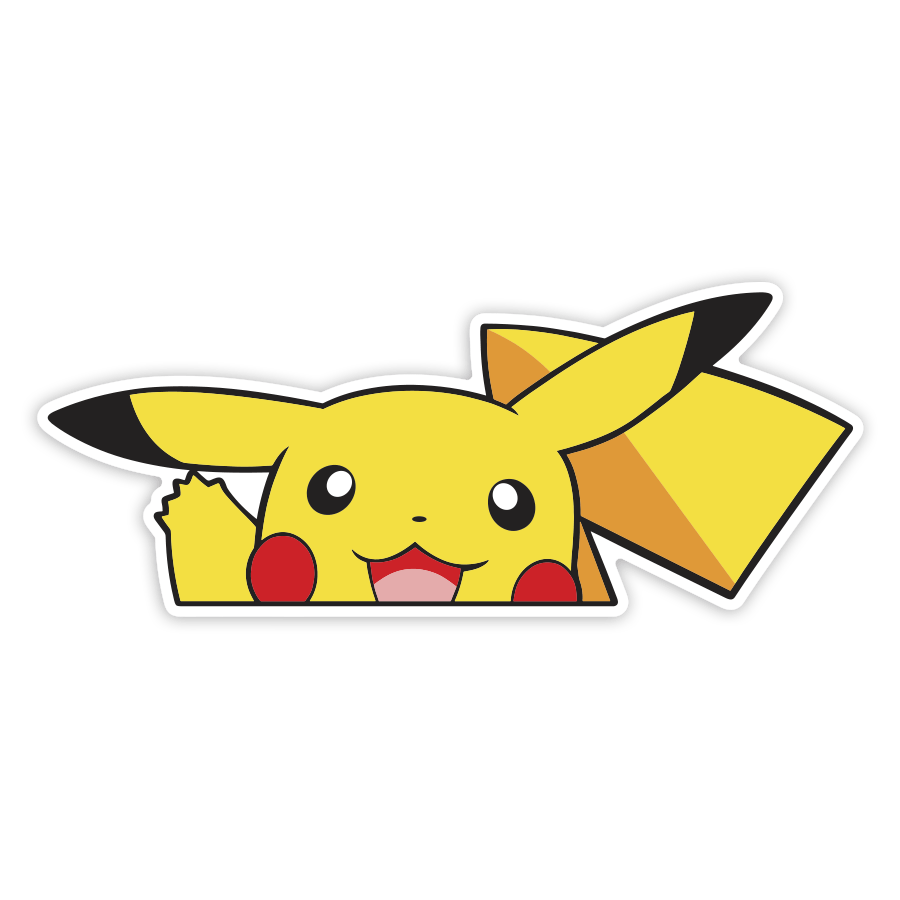 Aufkleber: Fröhlicher Winkender Pikachu