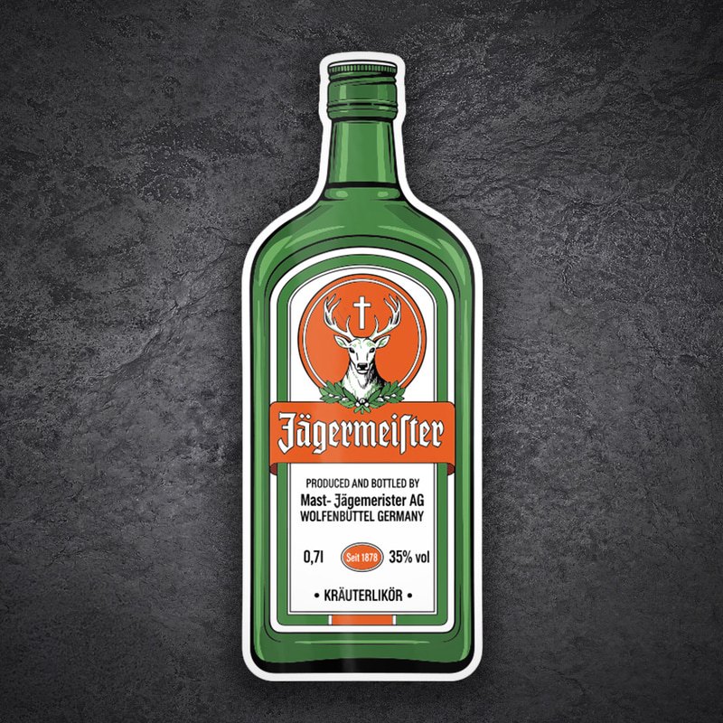 Aufkleber: Jägermeister Flasche
