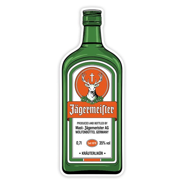 Aufkleber: Jägermeister Flasche