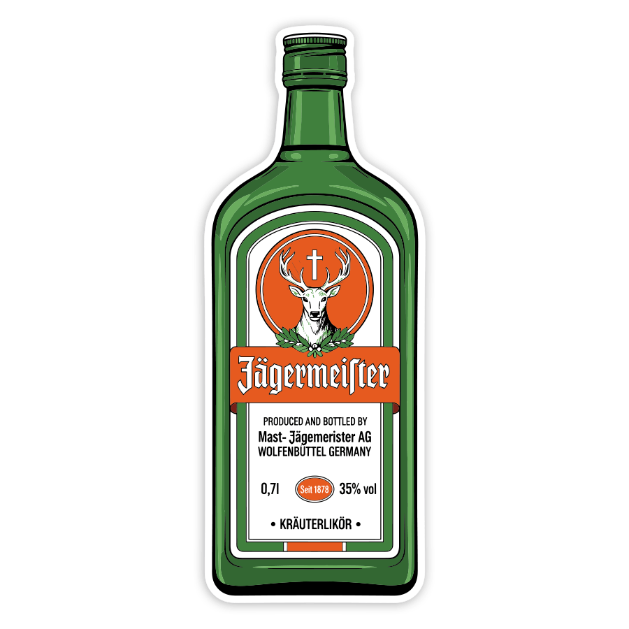 Aufkleber: Jägermeister Flasche