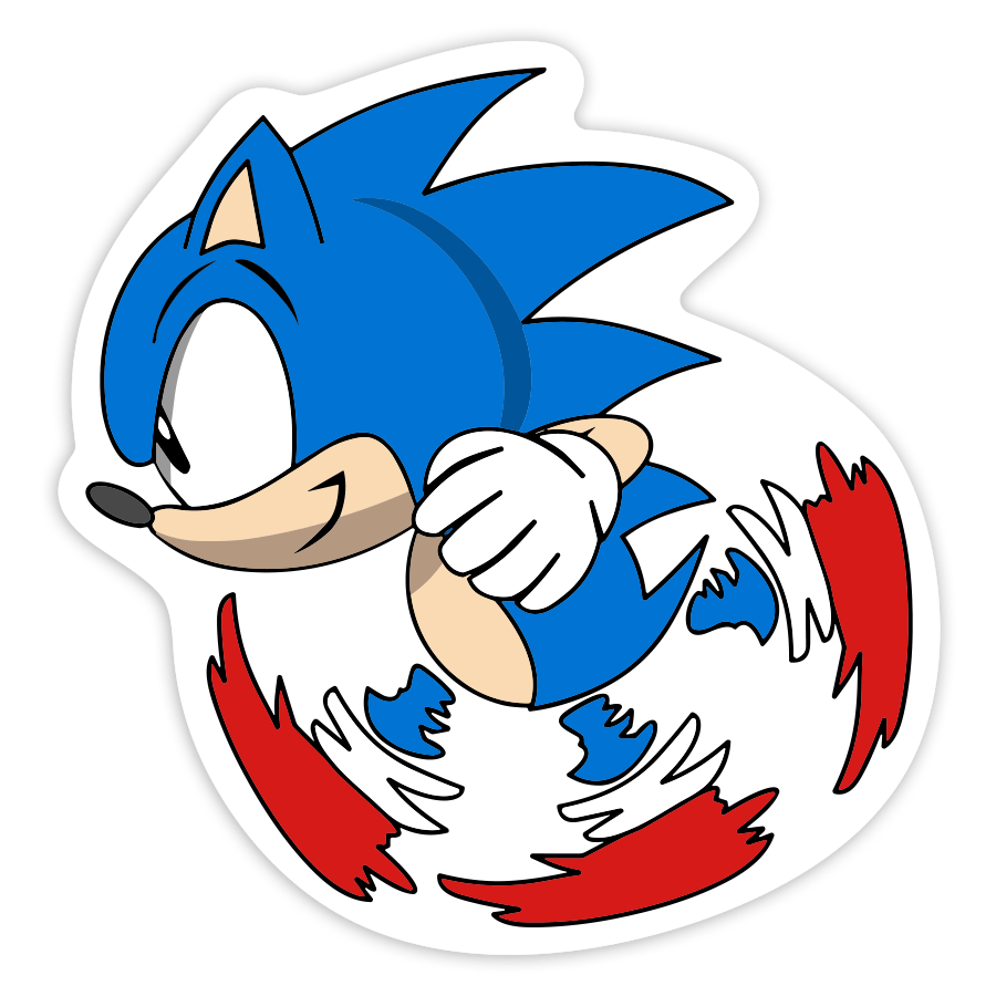 Aufkleber: Klassischer Sonic Drehend