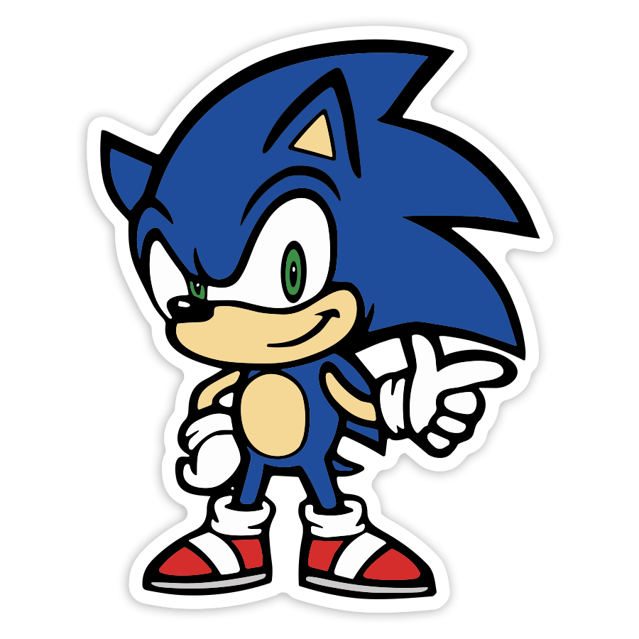 Aufkleber: Klassischer Sonic Zeigend Retro