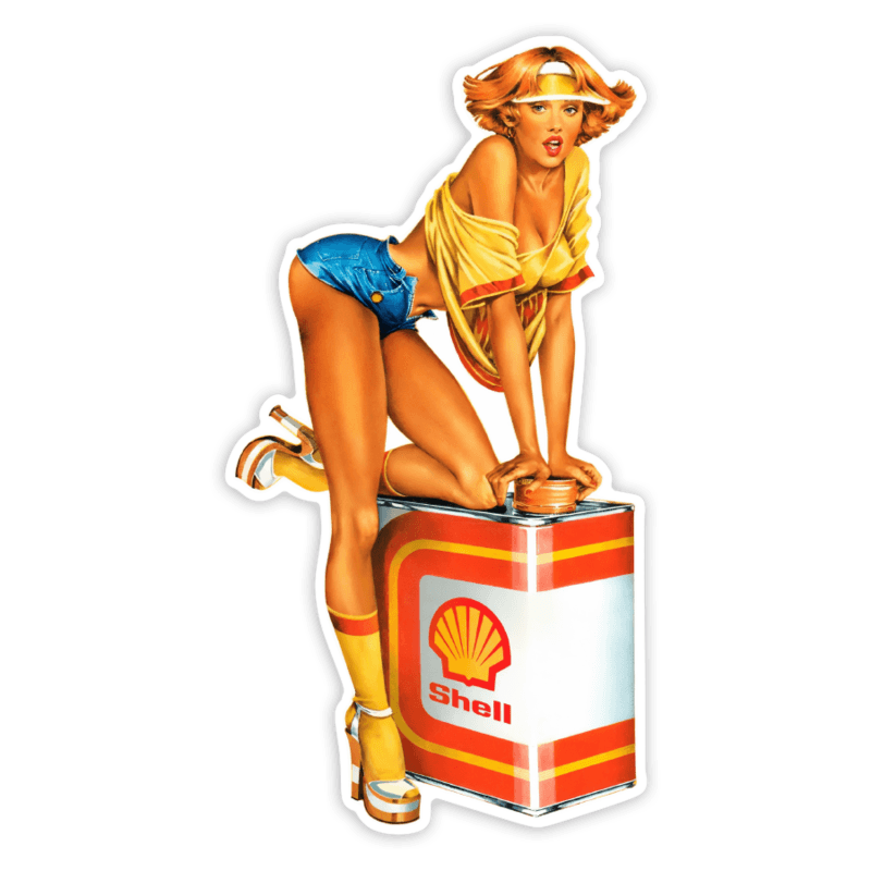 Aufkleber: Shell Mädchen Retro