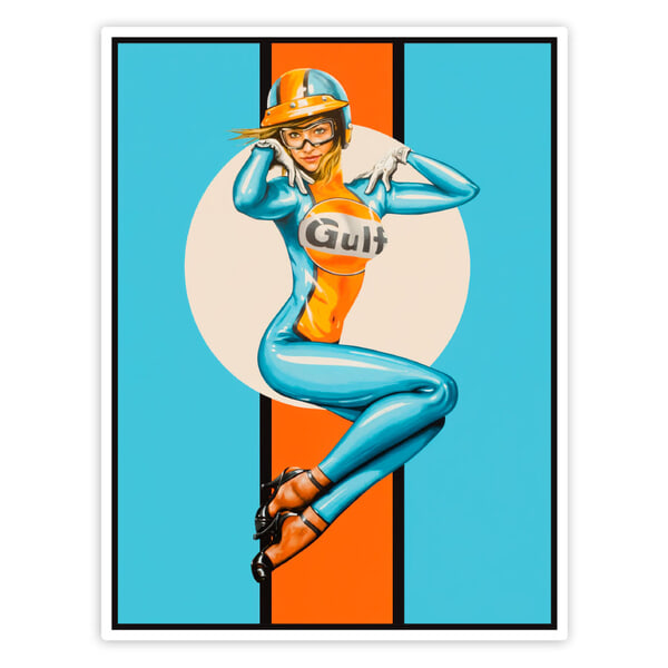 Aufkleber: Gulf Mädchen Retro