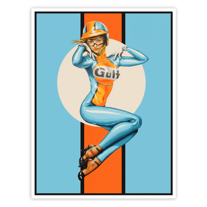 Aufkleber: Gulf Mädchen Retro
