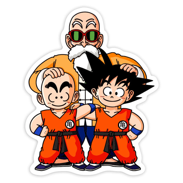 Aufkleber: Meister Roshi Goku Krillin