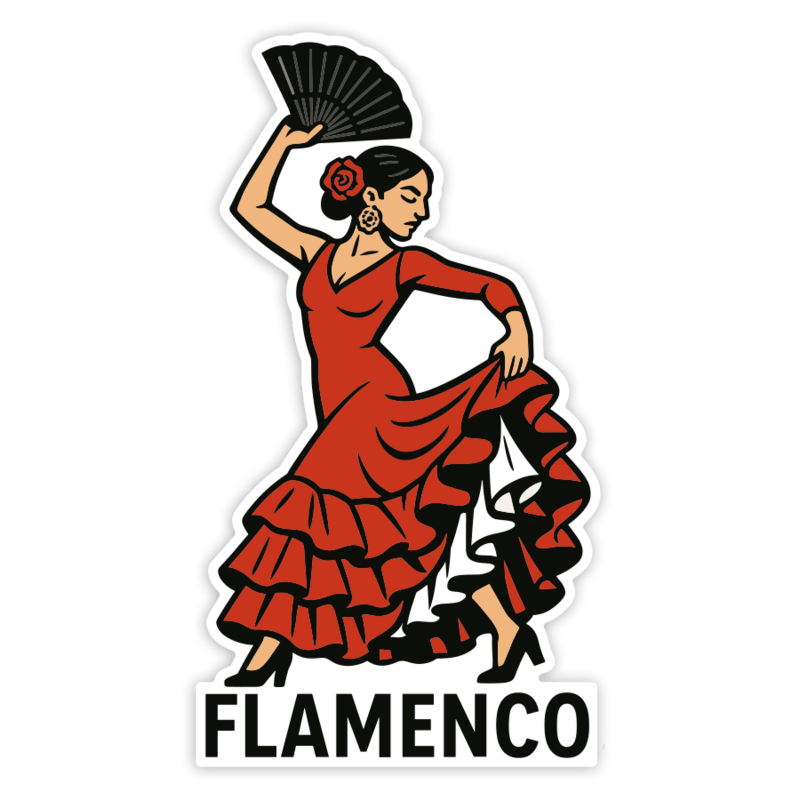 Aufkleber: Flamenco Tänzerin