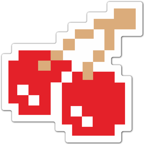 Aufkleber: Kirschen Pixel Pac-Man