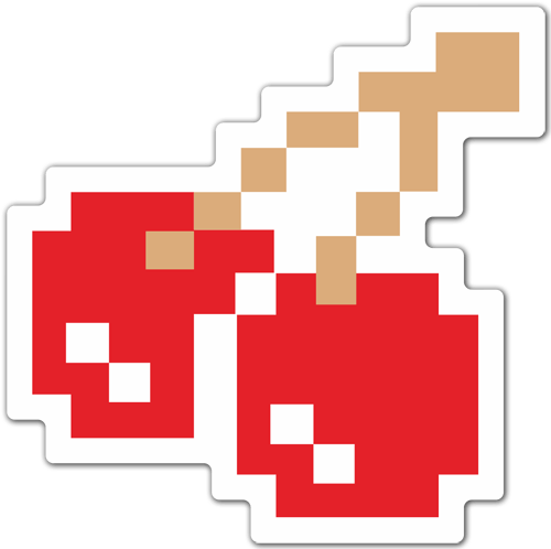 Aufkleber: Pac-Man Pixel Kirschen