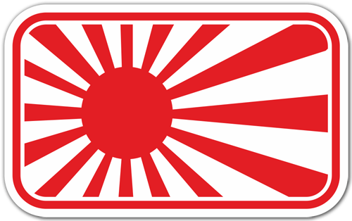 Aufkleber: Japanische Flagge Rising Sun 2