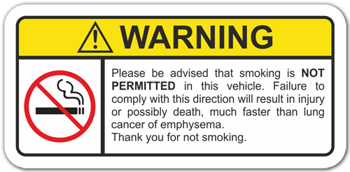 Aufkleber: Aufkleber rauchen verboten in diesem auto