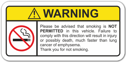 Aufkleber: Warning Not Smoke