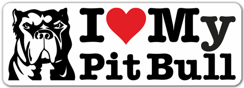 Aufkleber: I love my Pit Bull (Ich liebe meine Pitbull)