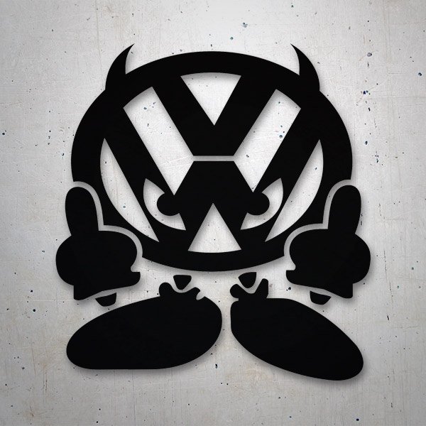 Aufkleber: Devil Horn Volkswagen VW
