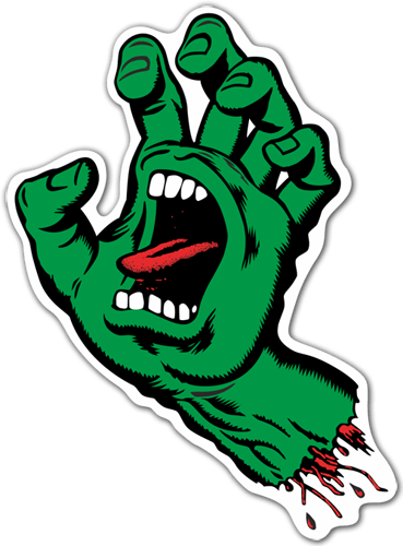 Aufkleber: Santa Cruz Screaming Hand Grün