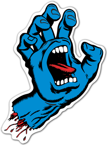 Aufkleber: Screaming Hand Santa Cruz blau