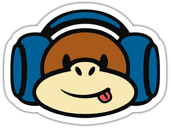 Aufkleber: Monkey Music DJ
