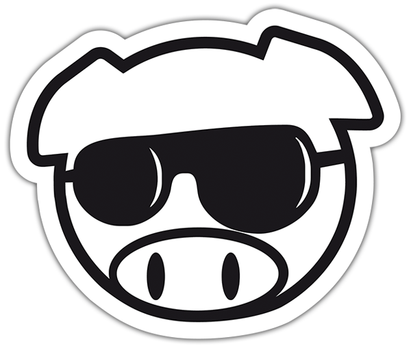 Aufkleber: Schweinefleisch mit JDM-Gläsern