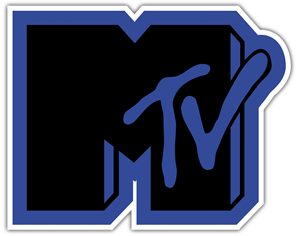 Aufkleber: MTV blau und schwarz