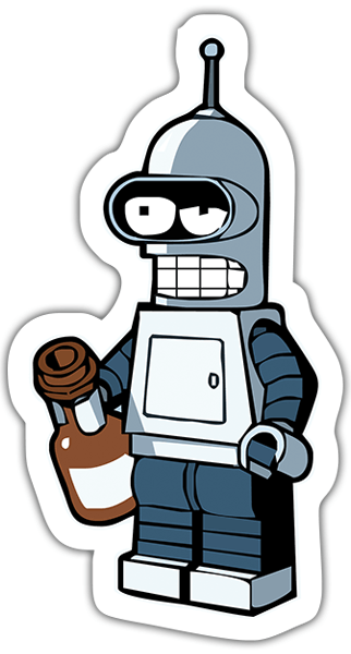 Aufkleber: Bender Lego betrunken