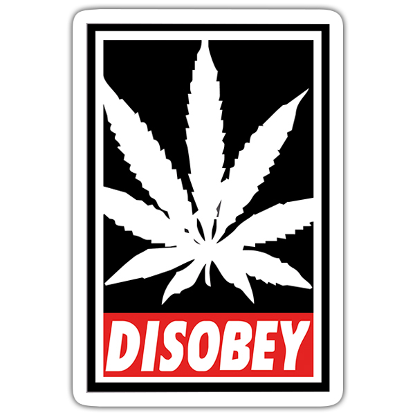 Aufkleber: Disobey marihuana