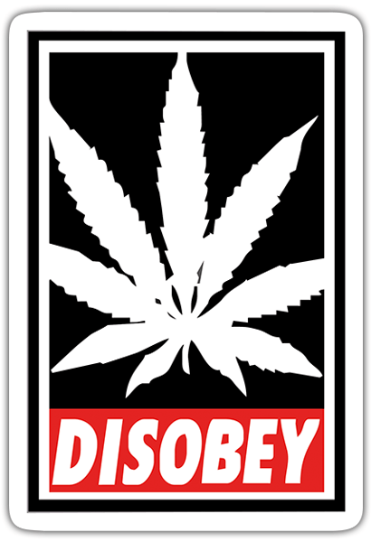 Aufkleber: Disobey marihuana