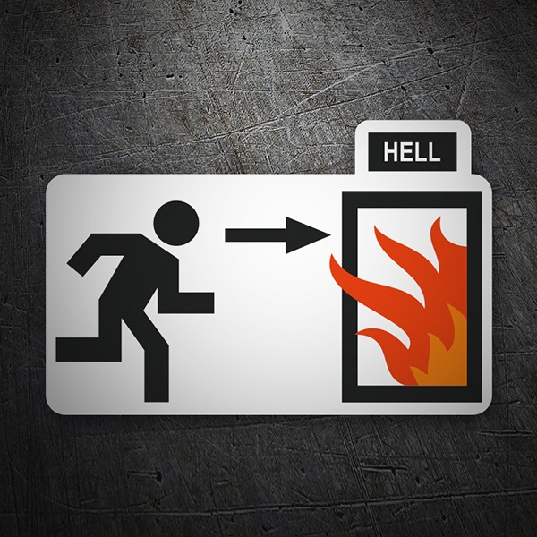 Aufkleber: Tür Zeichen zur Hölle