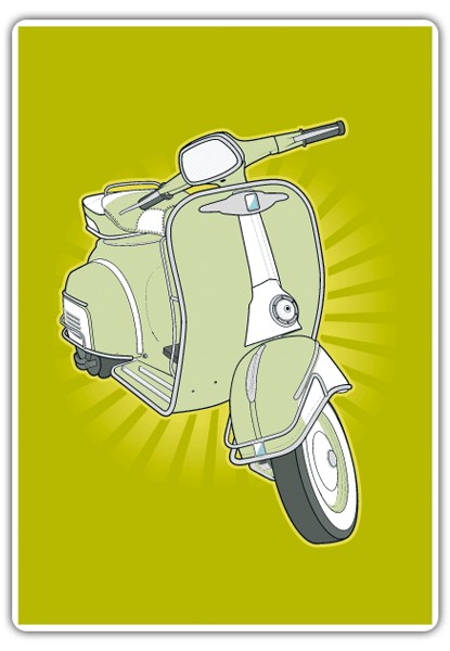 Aufkleber: Klebstoff Poster Vespa