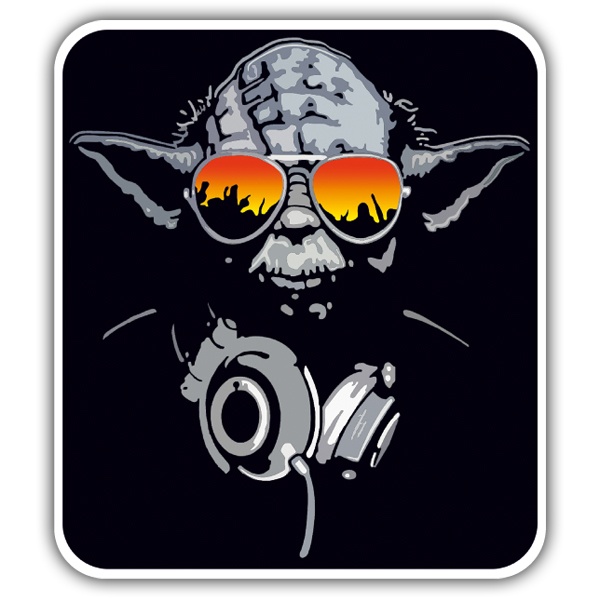 Aufkleber: Yoda DJ