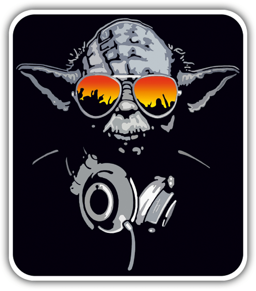 Aufkleber: Yoda DJ