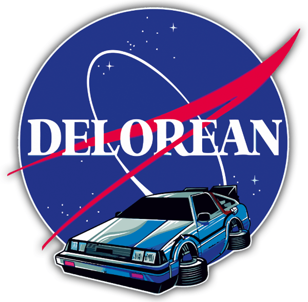 Aufkleber: Delorean Nasa