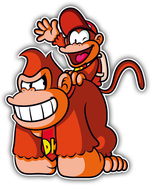 Aufkleber: Esel & Diddy Kong