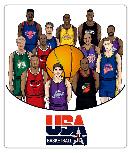 Aufkleber: Dream team USA