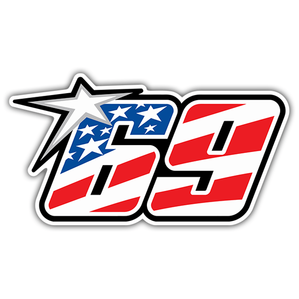 Aufkleber: Nicky Hayden 69