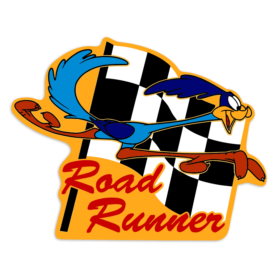 Aufkleber: Road Runner Rennflagge