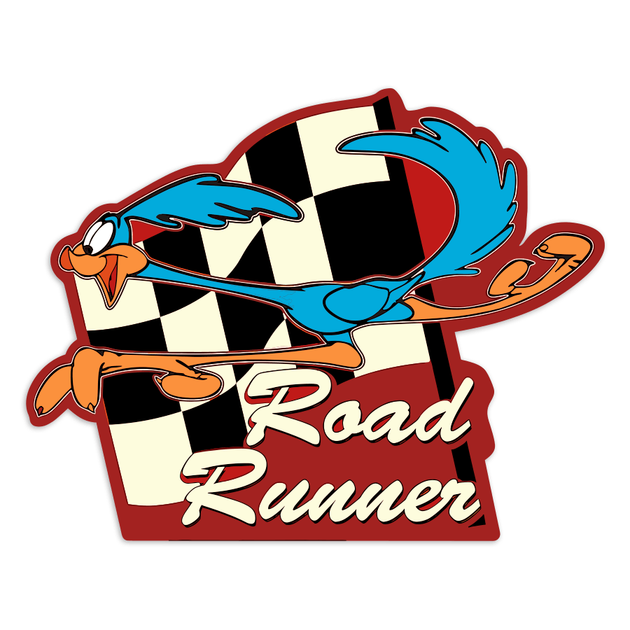 Aufkleber: Road Runner Flagge Links
