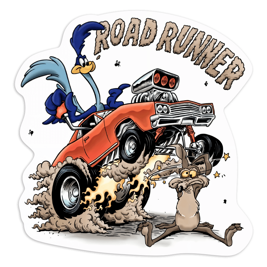 Aufkleber: ROAD RUNNER Hot Rod vs Coyote
