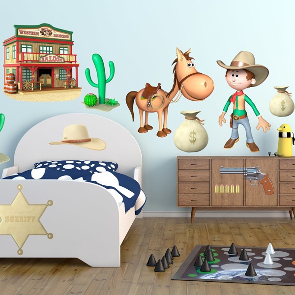 Kinderzimmer Wandtattoo: Kit Western Cowboys